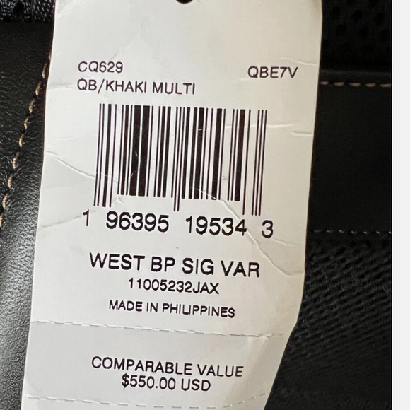 NWOT Coach West Backpack In Blocked Signature Canvas With Varsity Stripe - Picture 5 of 5